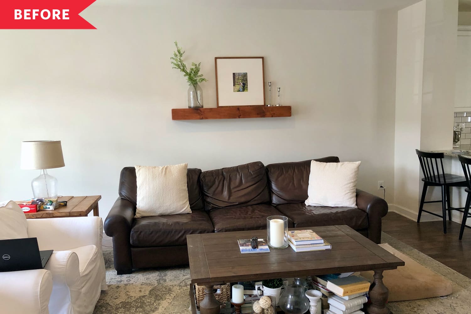 Before and After A Standard Issue Space a Charming Living Room